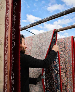 خشک کردن قالی در قالیشویی کاشانی